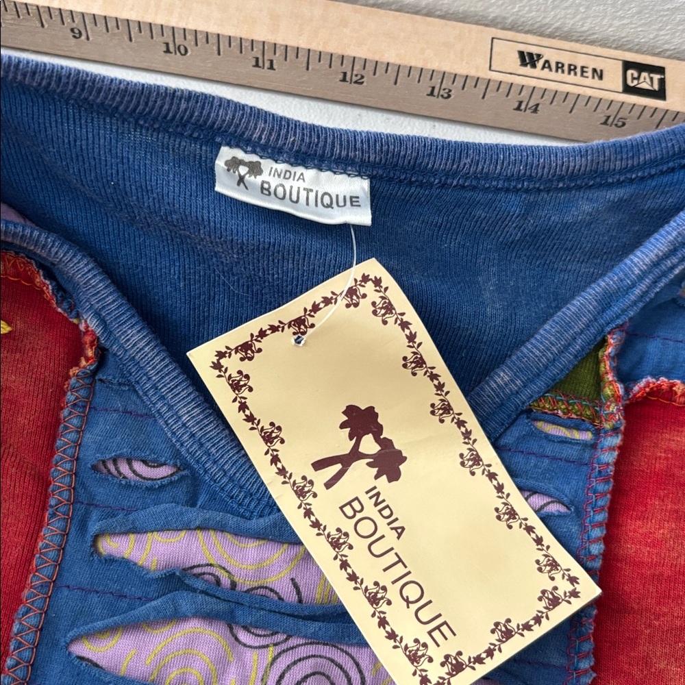 NWT India Boutique Patchwork Art Embroidered Tuni… - image 3